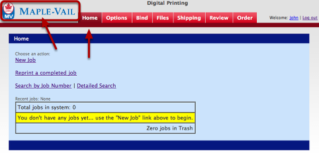 Navigate back to HOME